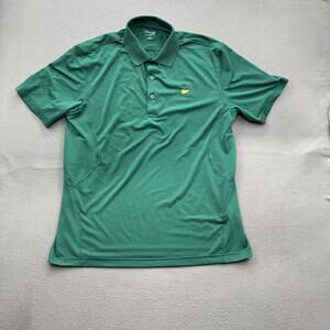 Masters Tournament Shirt Mens Large Green PGA Golf Polo Augusta National Stretch